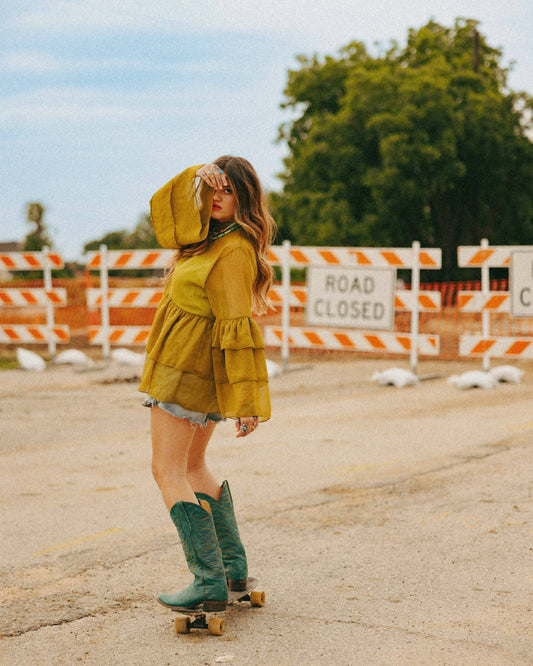 LILLIAN RUFFLE SHEER TOP