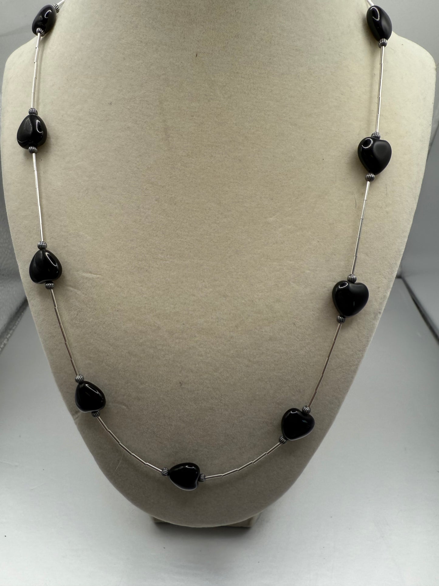 Black Onyx Liquid Silver Necklace