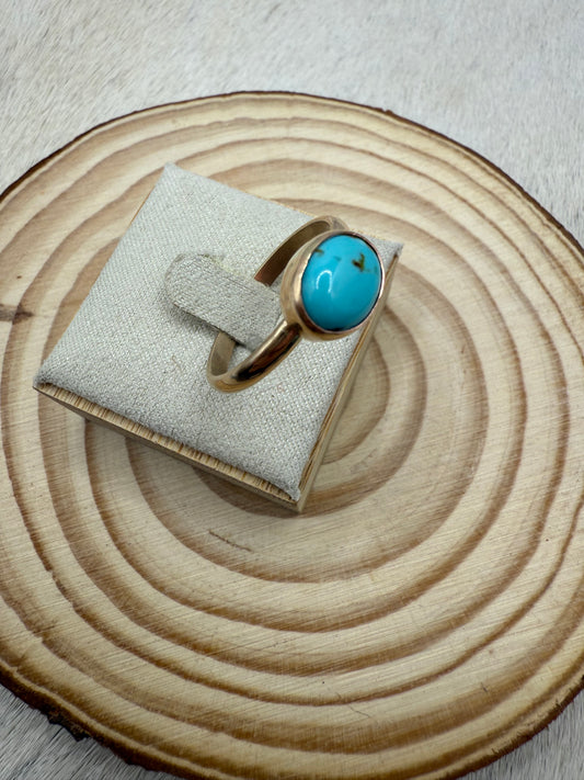 14k Gold + Turquoise Ring