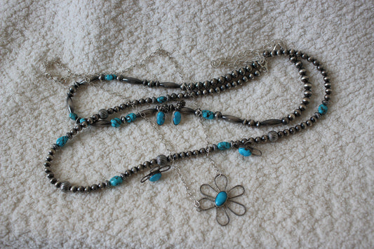 Bluebird Flower Drop Earrings