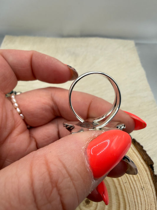 Red Spiny Star Ring- adjustable