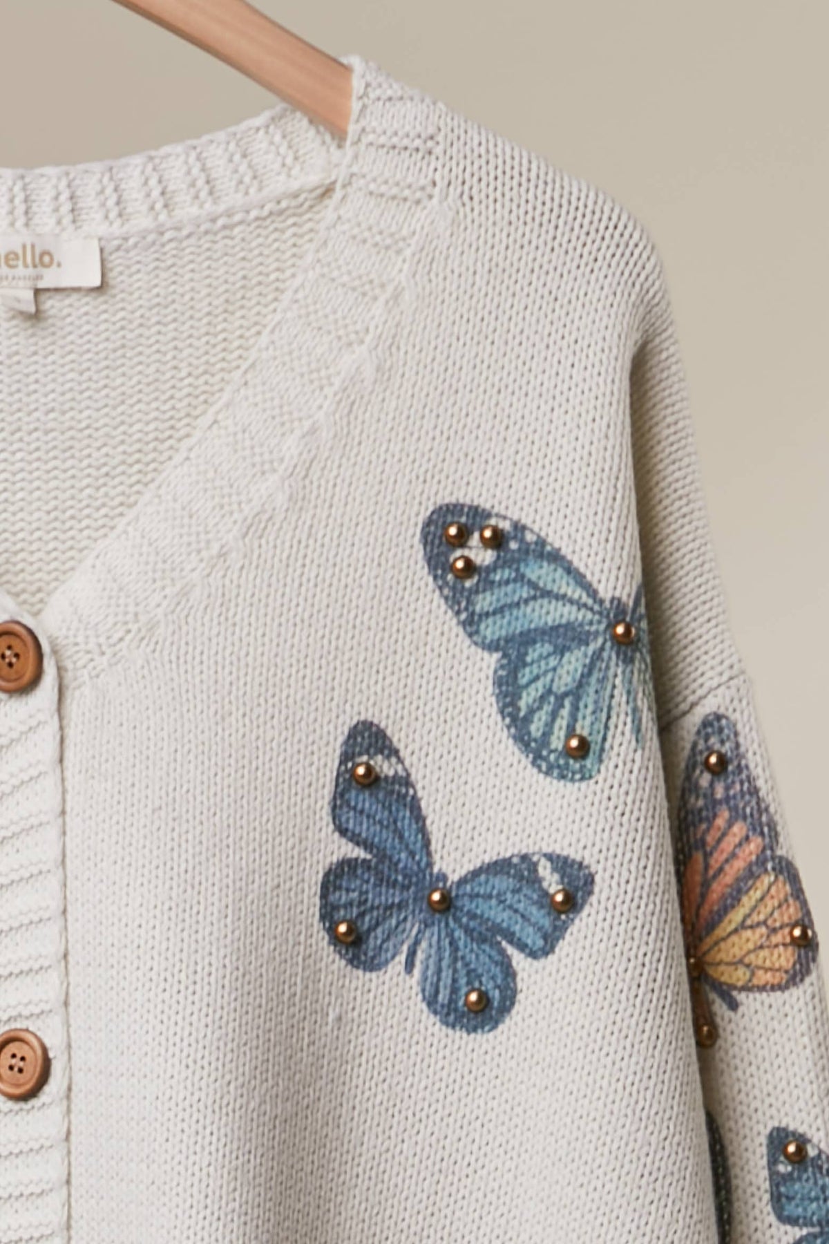 Butterfly Print Knit Cardigan