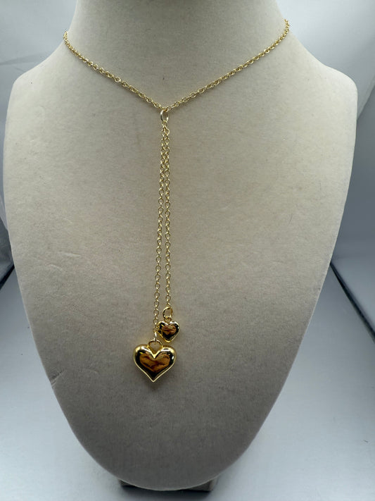 Puff Heart Drop Necklace
