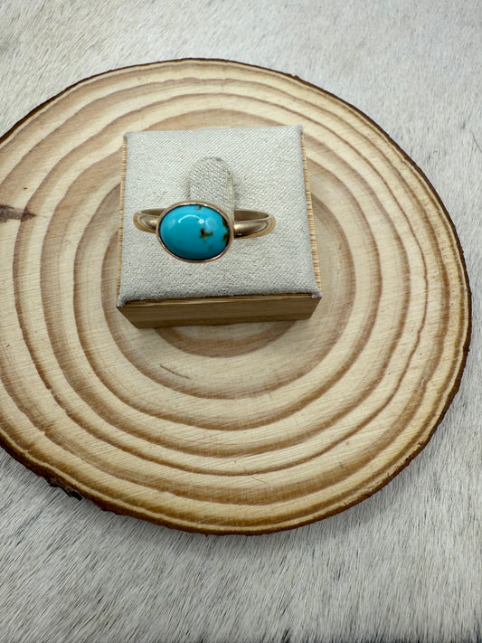 14k Gold + Turquoise Ring