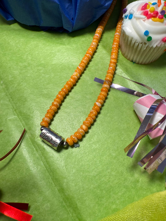 Orange Spiny Barrel Bead