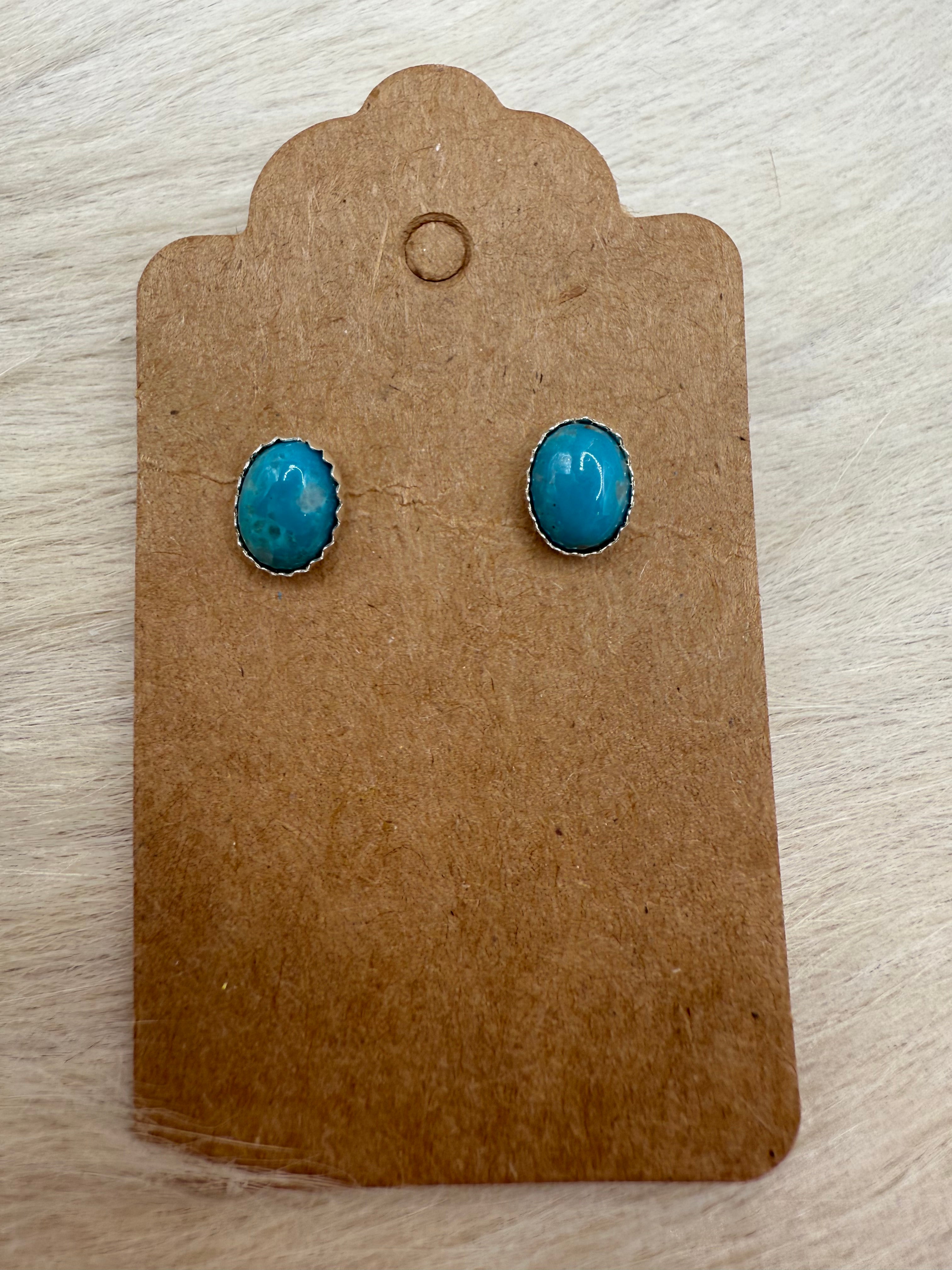 Oval Kingman Studs
