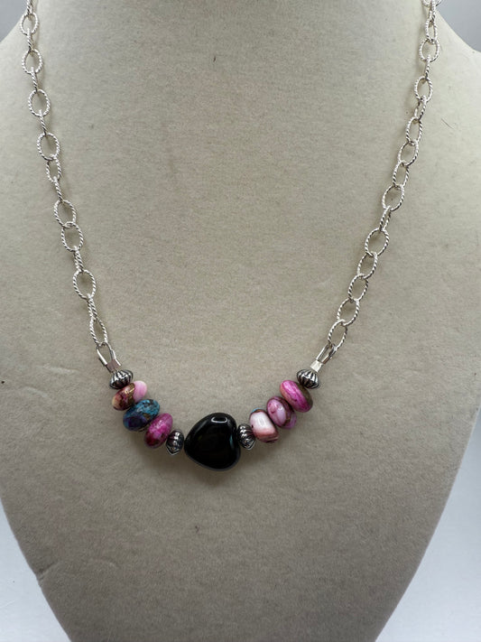 Black Onyx Bar Necklace