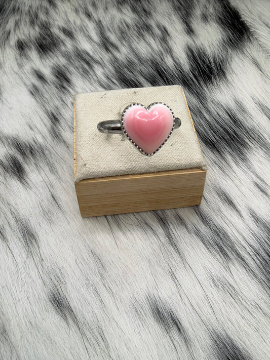 Pink Conch Stacker Ring