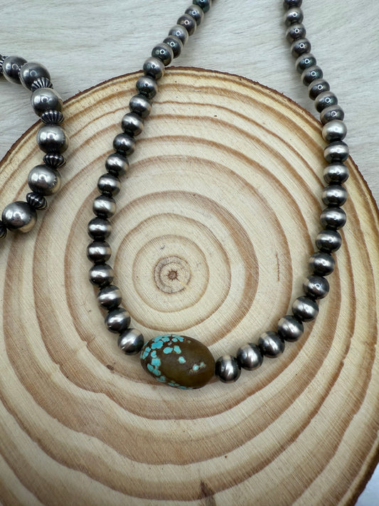 6 mm sterling pearls + Mine #8 Necklace