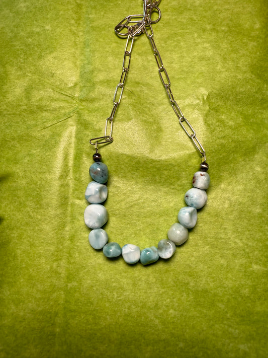 Larimar Bar Necklace