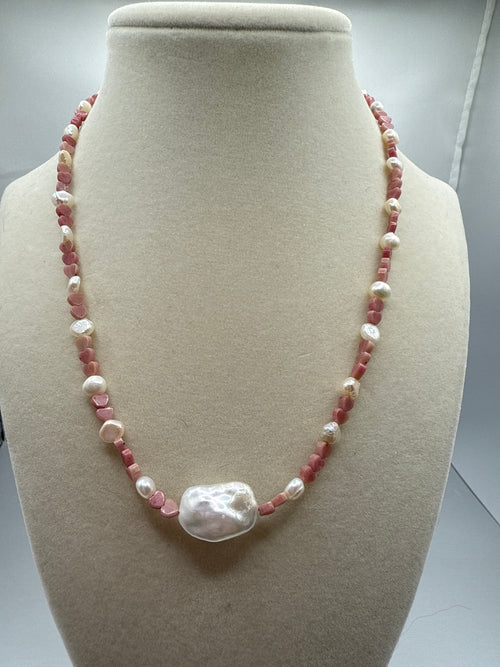 16” rhodo hearts/pearls