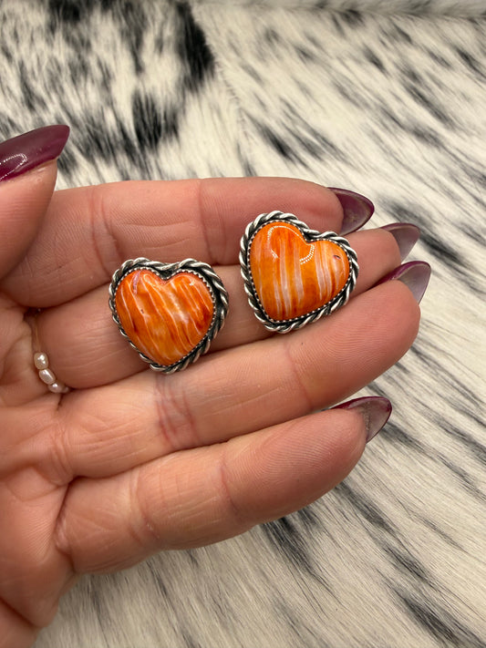 Orange Spiny Earrings