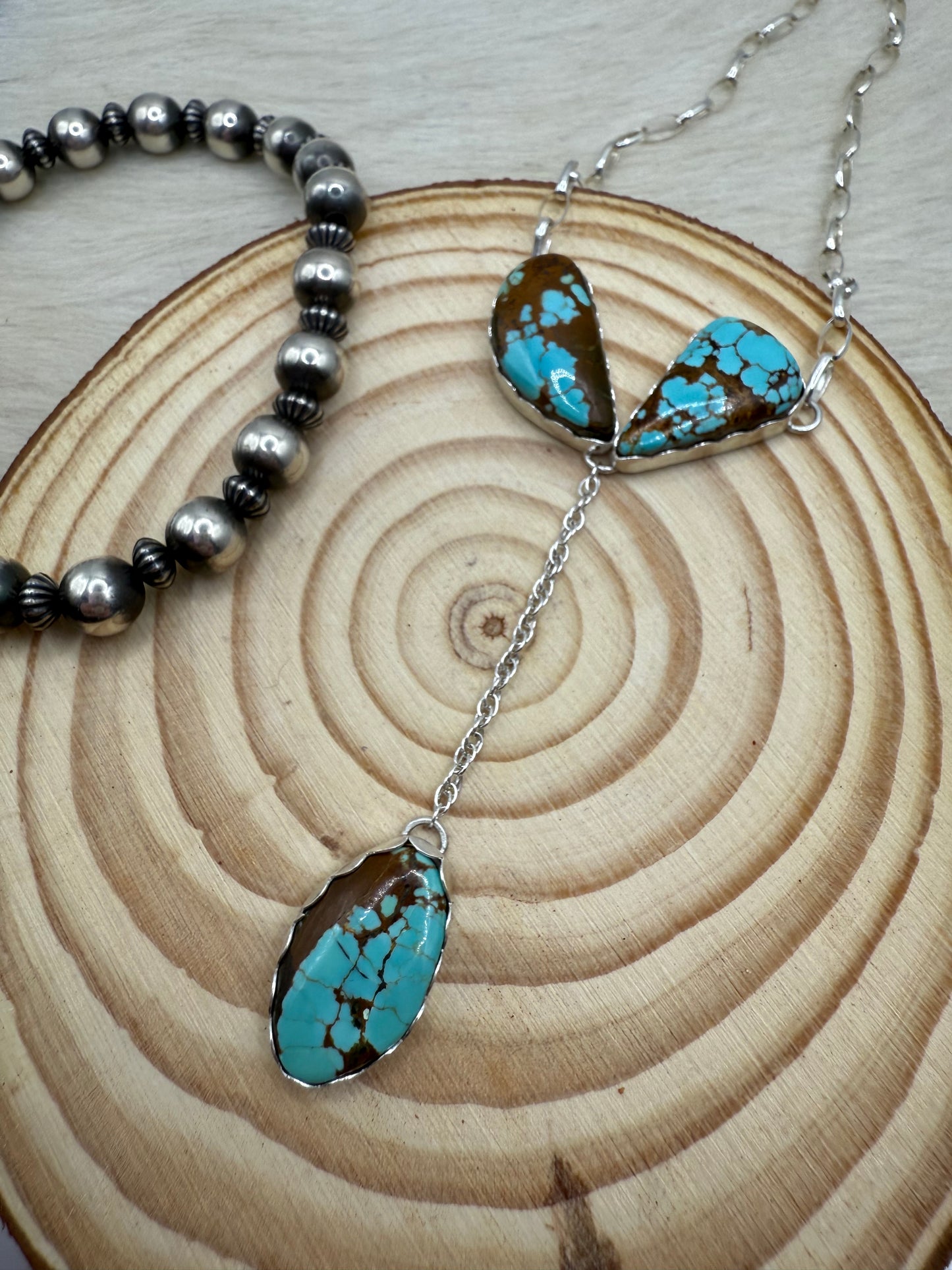 3 stone drop necklace