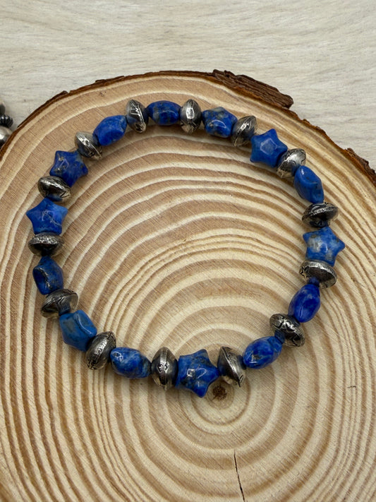 Lapis stretch bracelet