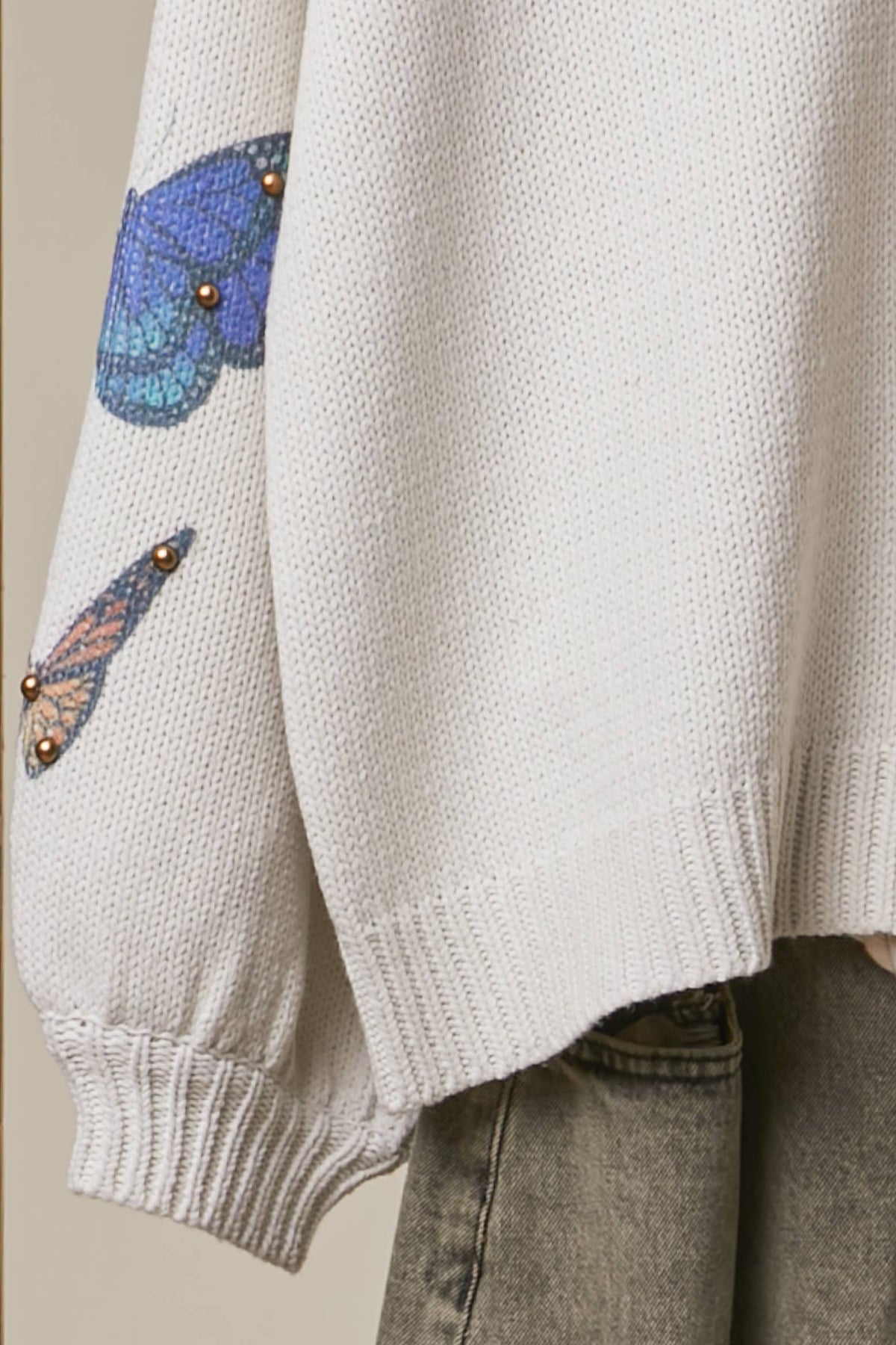 Butterfly Print Knit Cardigan
